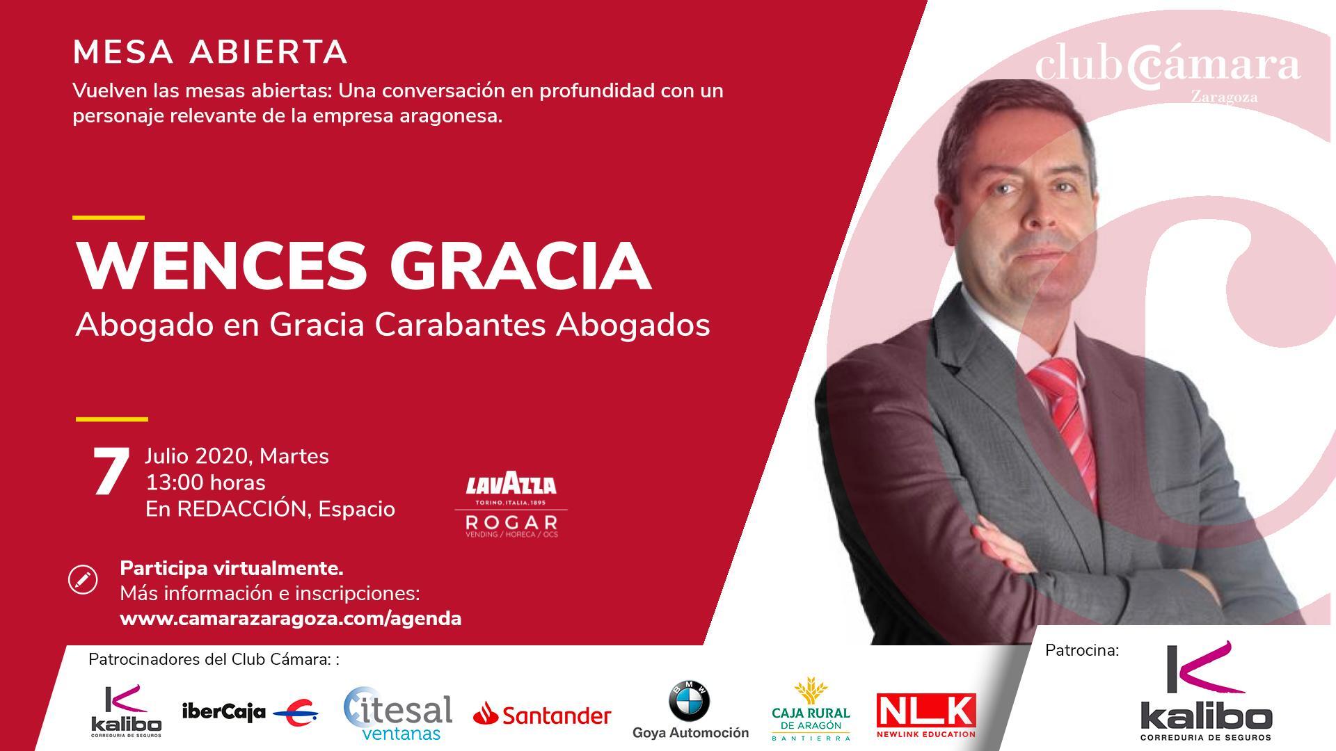Intervención del socio del despacho, Wenceslao Gracia, en la #MesaAbierta de la Cámara de Comercio de Zaragoza